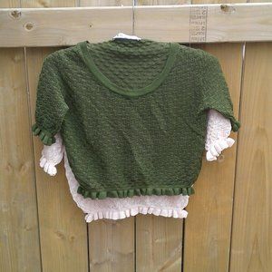 Bundle of 2 Zara pointelle cropped tops
